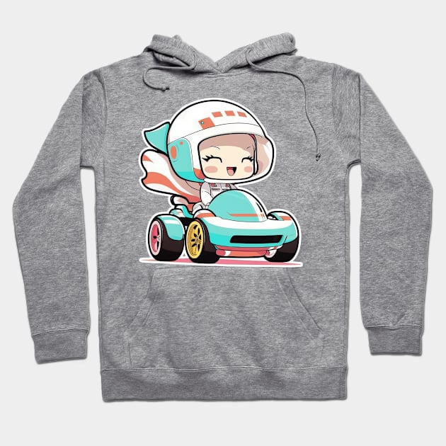 Cute happy kawaii girl formula 1 driver Hoodie by Quixar